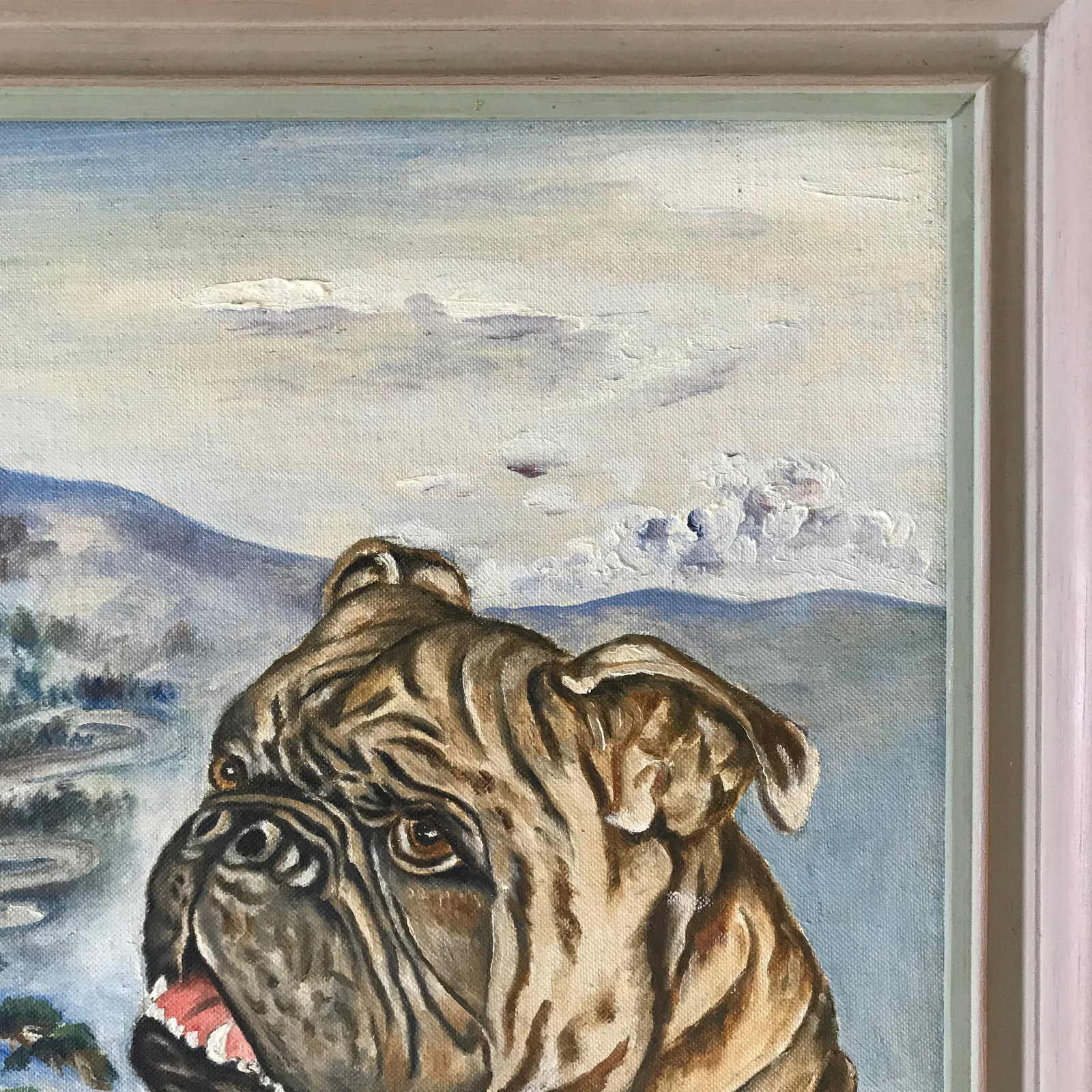 Vintage Mid Century Pug Painting by T. Sugimoto - 4