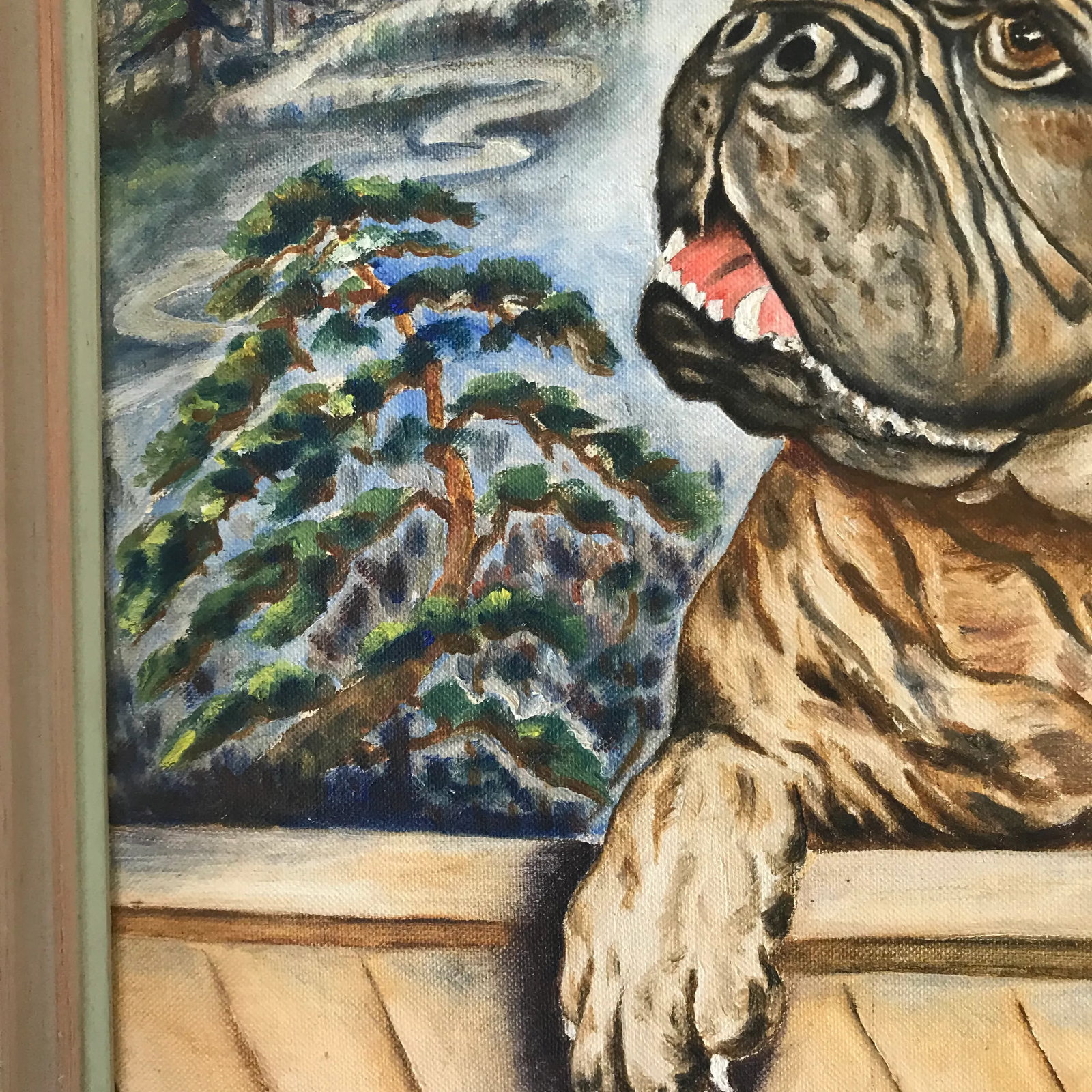 Vintage Mid Century Pug Painting by T. Sugimoto - 6