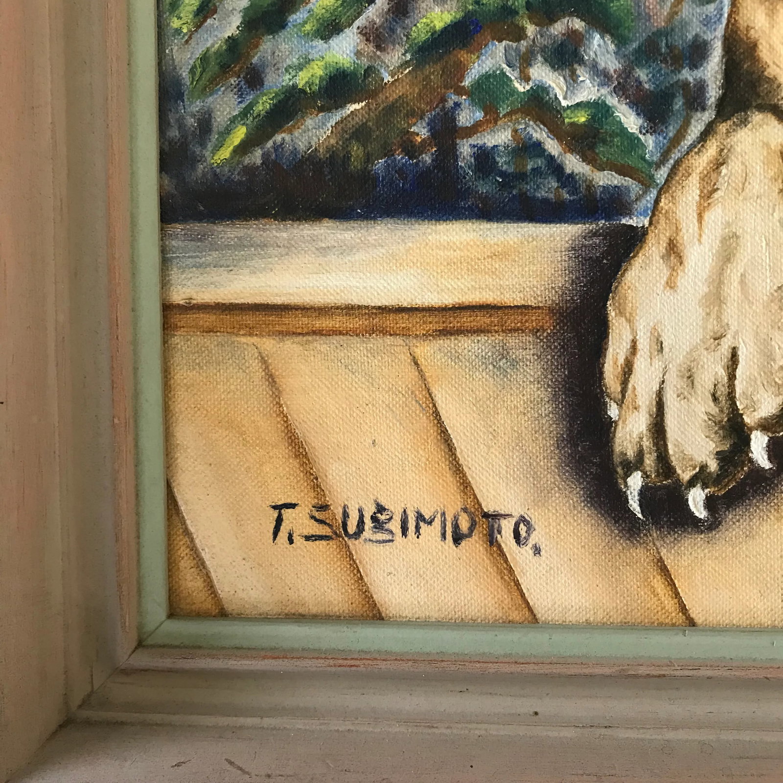 Vintage Mid Century Pug Painting by T. Sugimoto - 7
