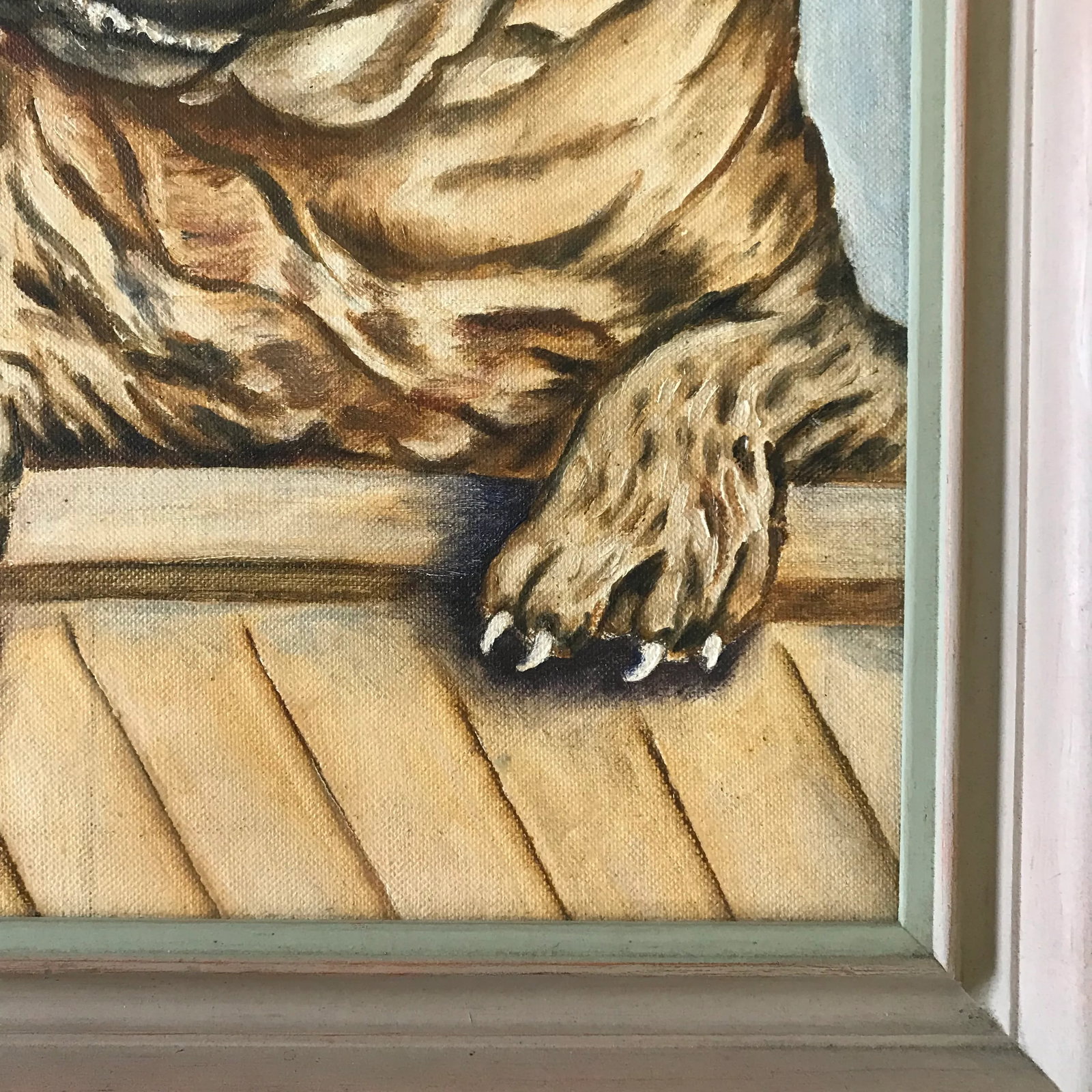 Vintage Mid Century Pug Painting by T. Sugimoto - 8