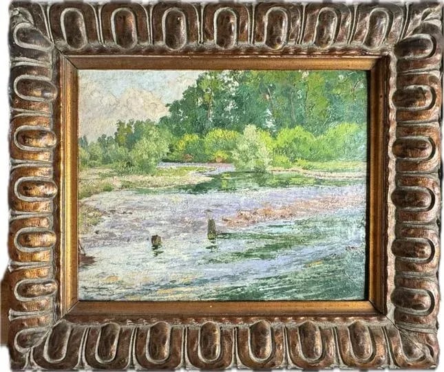 19th Century French Oil Painting - Emile Boutin Landscape - 3