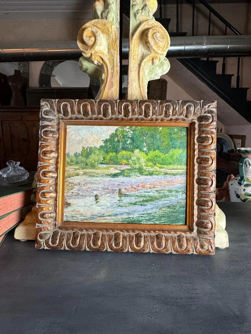 19th Century French Oil Painting - Emile Boutin Landscape - 4