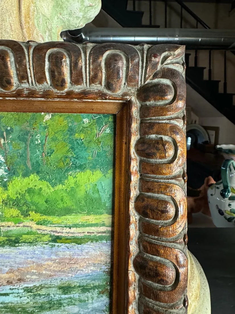 19th Century French Oil Painting - Emile Boutin Landscape - 6