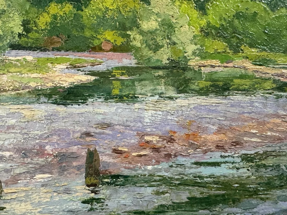 19th Century French Oil Painting - Emile Boutin Landscape - 9