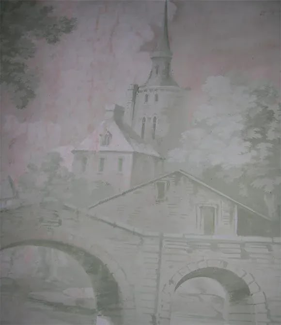 Late 18th Century Vintage Chateau Oil Painting - 4