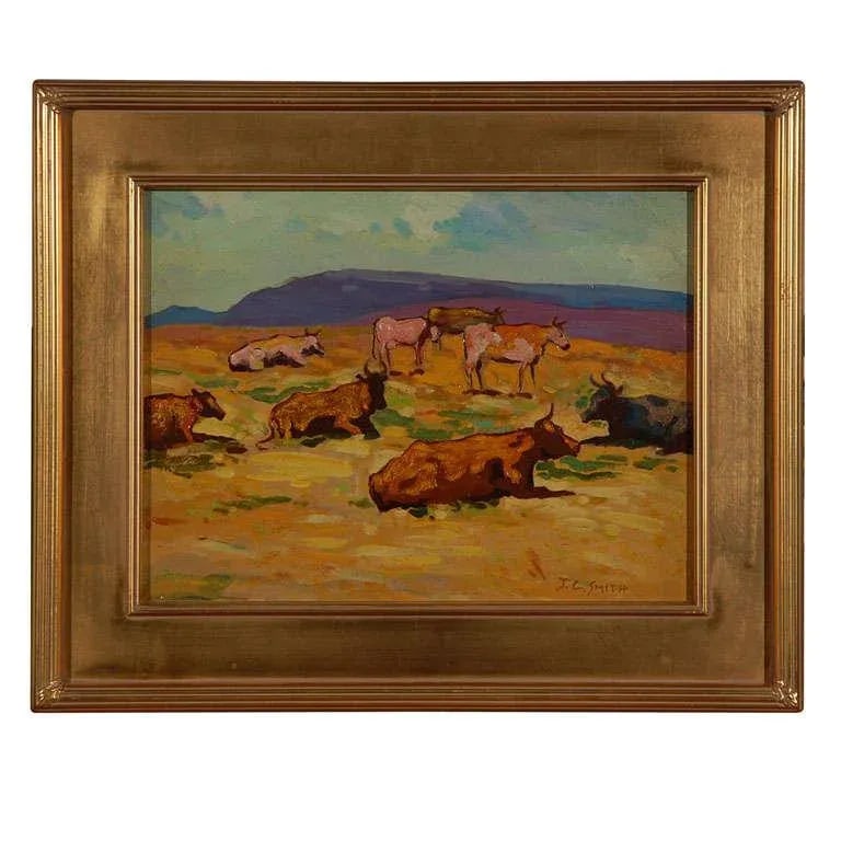 John Christopher Smith Oil Painting on Board Landscape - 9