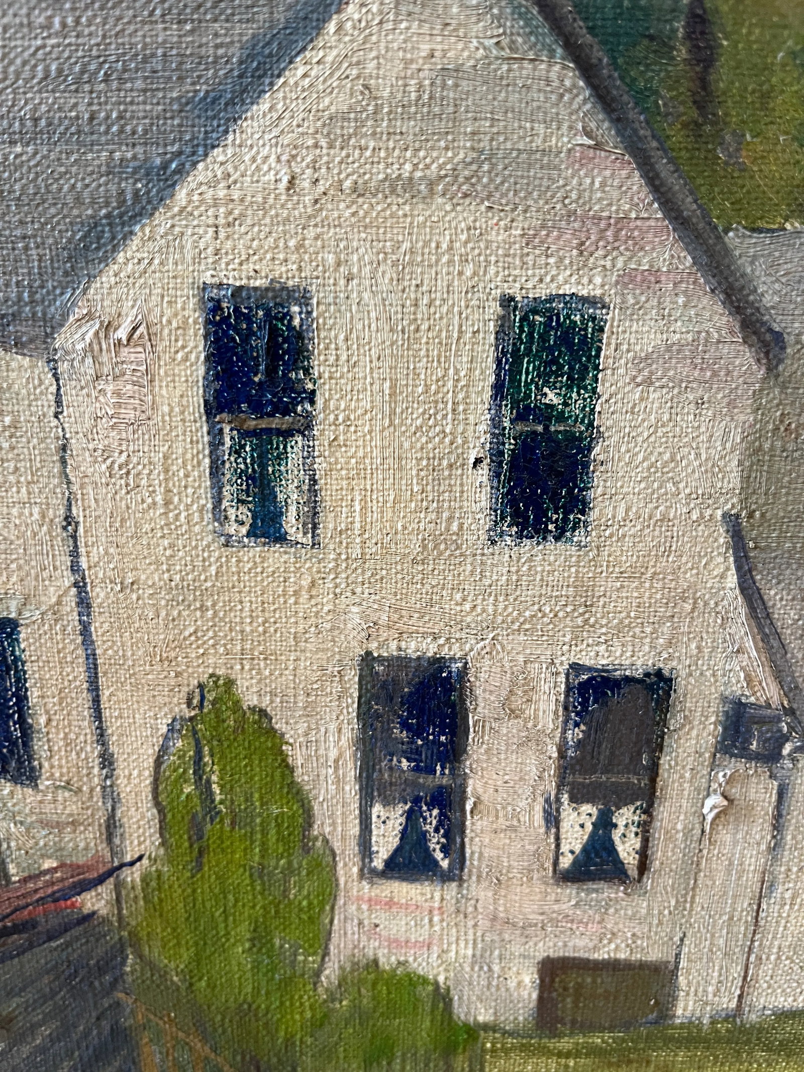 Early 20th C Signed and Framed Farmhouse Scene Oil on Canvas by Carl Ringius - 4