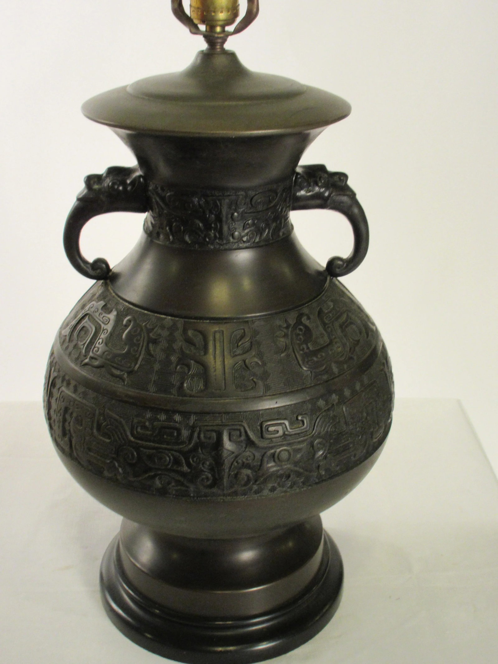 1920s Bronze Asian Table Lamp - 2