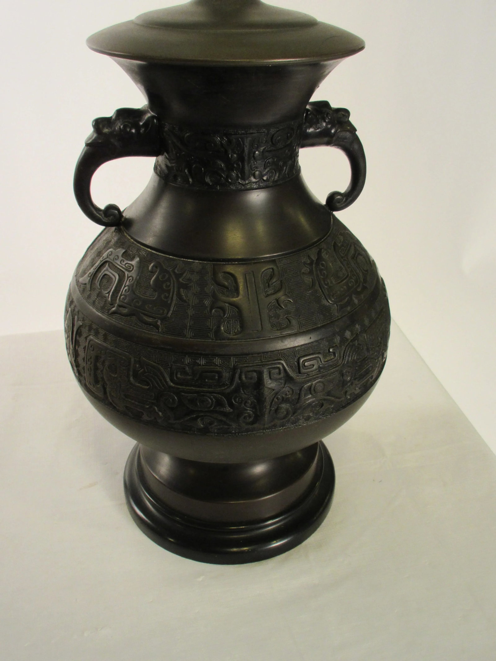 1920s Bronze Asian Table Lamp - 6