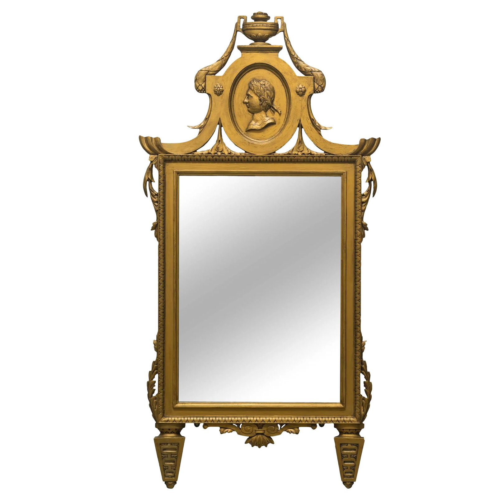 Italian Wood Medallion Mirror: Italian wood medallion mirror. Condition: Alterations: Original Condition Unaltered Imperfections: Some Imperfections Condition Notes: Good Top is slightly loose Wear consistent with age and use.