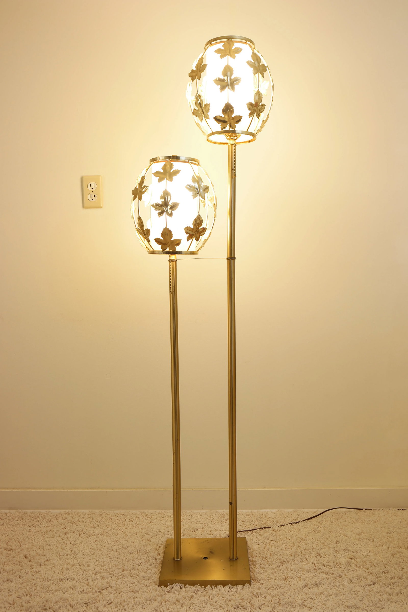 Vintage Mid Century Modern Brass Floor Lamp - 2