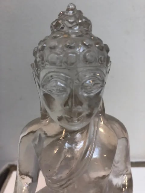 Solid Clear Rock Crystal Buddha Statue - 5
