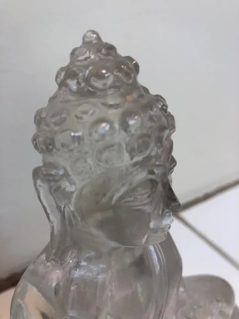 Solid Clear Rock Crystal Buddha Statue - 6