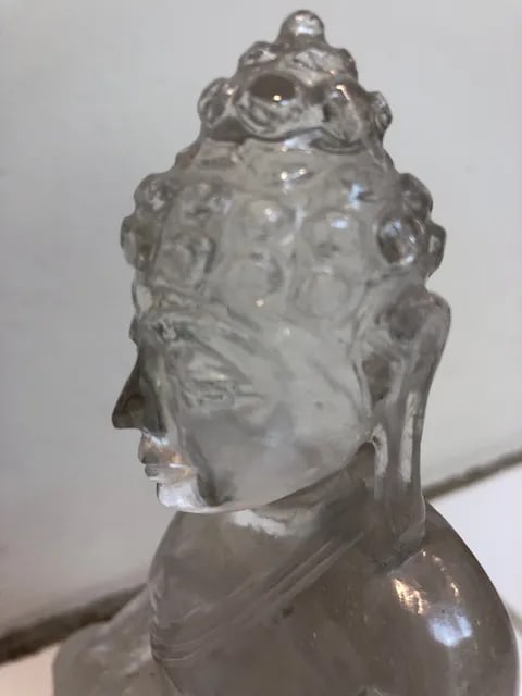 Solid Clear Rock Crystal Buddha Statue - 7