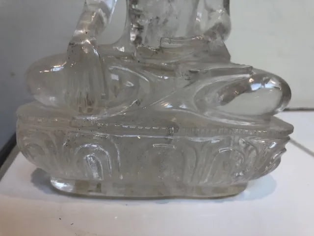 Solid Clear Rock Crystal Buddha Statue - 9