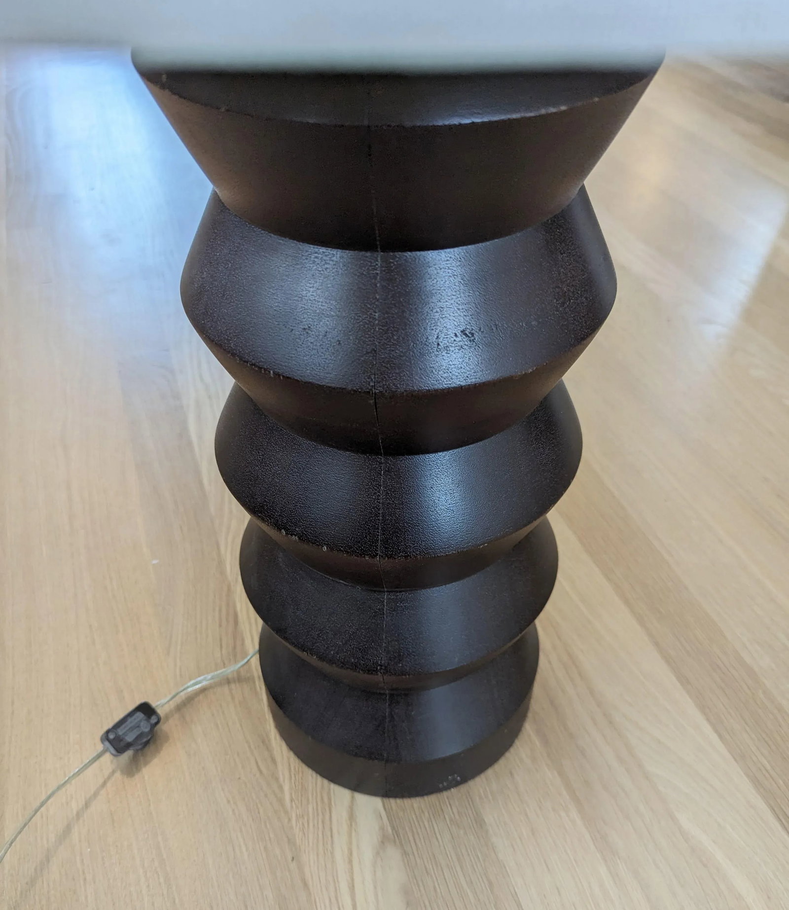Vintage 1960's Totem Table Lamps Dark Brown - Set of 2 - 4
