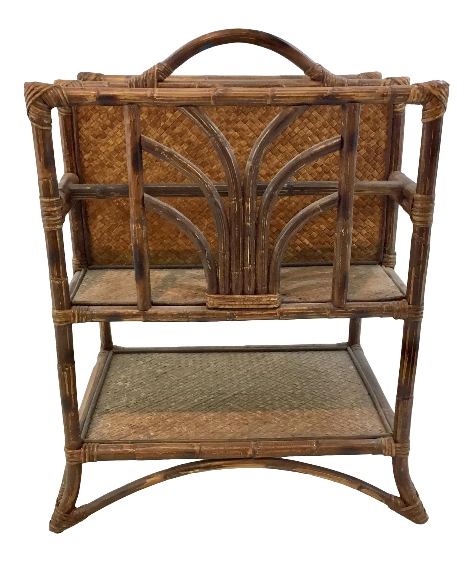Mid-Century Modern Bamboo Magazine Rack: Timeless mid-century modern vintage bamboo magazine rack, circa 1960's. Condition: Imperfections: Some Imperfections Condition Notes: vintage, has wear and tear, from the 1960's, not new condition Mat