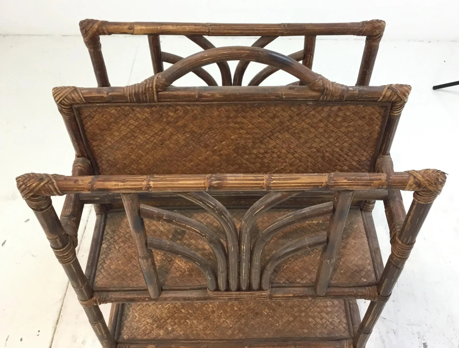 Mid-Century Modern Bamboo Magazine Rack - 2