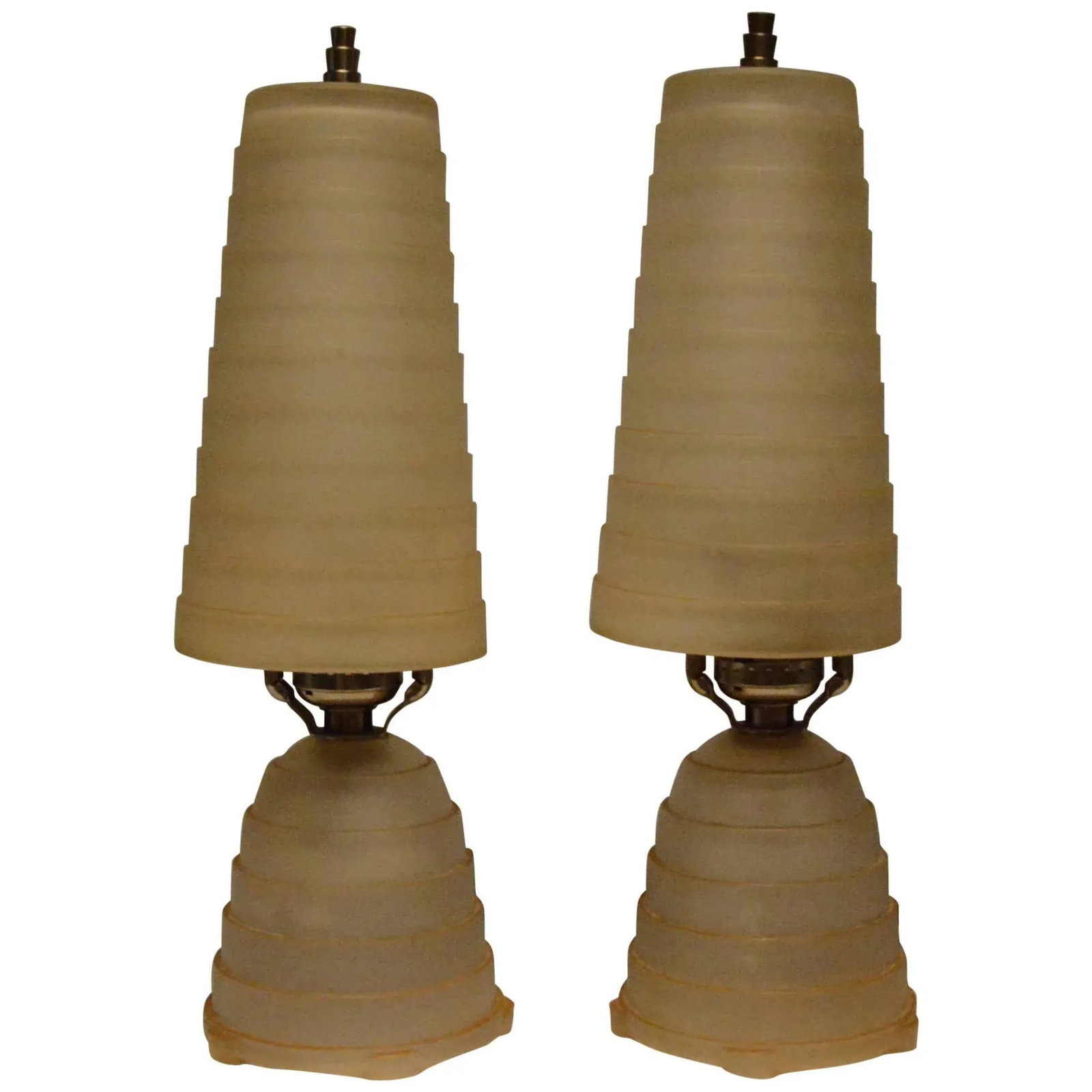 Art Deco Vanity Lamps Set of Two - a Pair - 8
