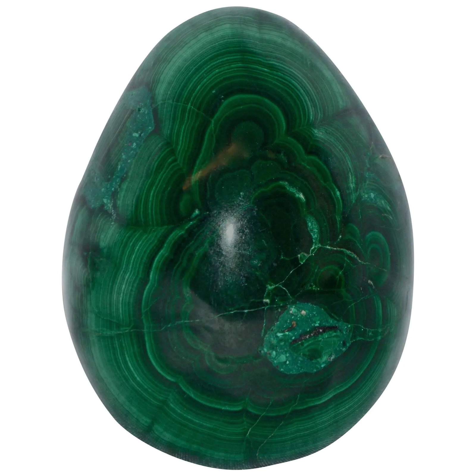 Midcentury Green Malachite Egg - 7