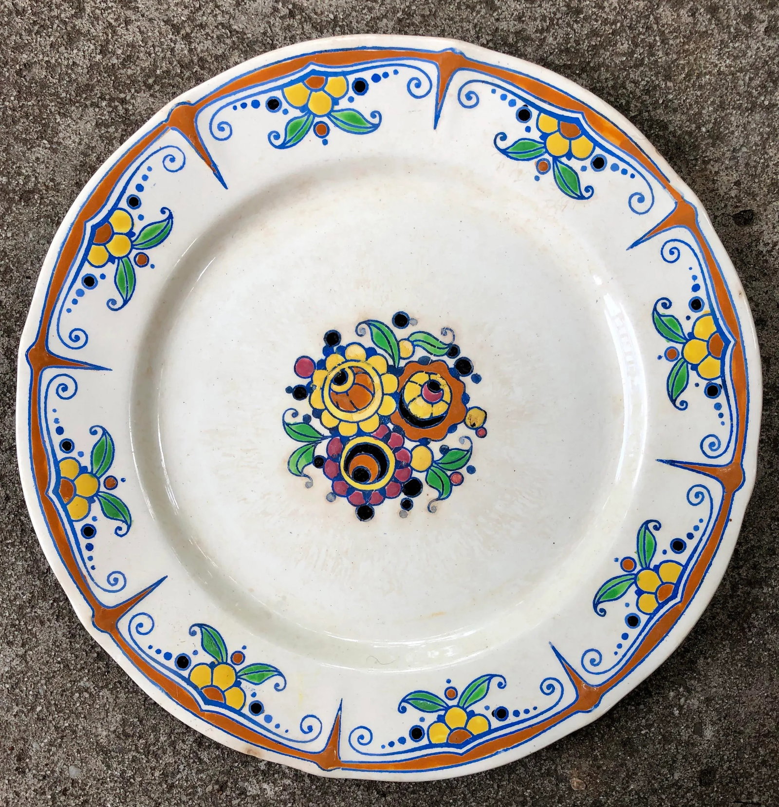 Keramis Boch Freres Belgium Art Deco Floral Painted Plates - Set of 4 - 10