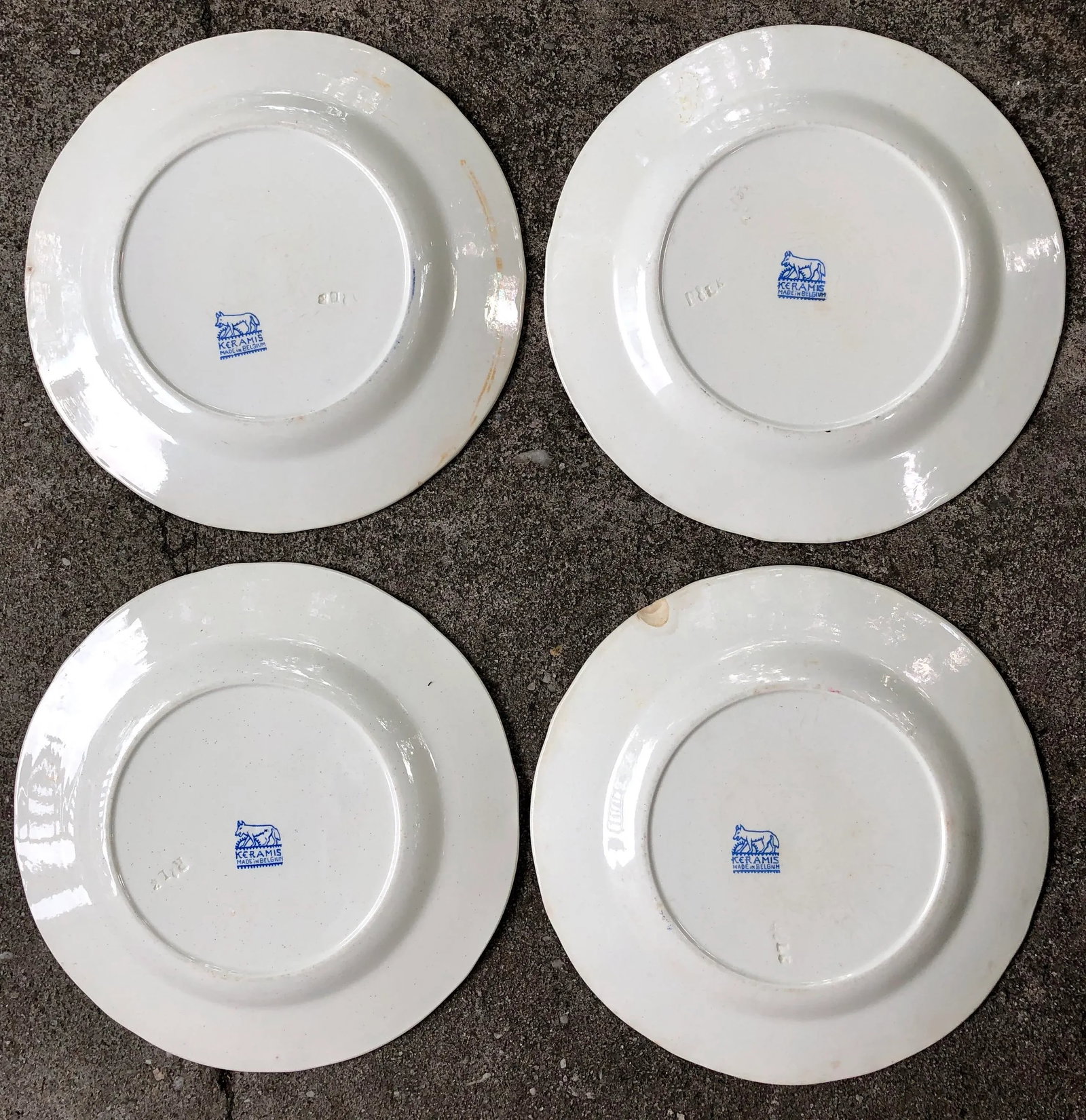Keramis Boch Freres Belgium Art Deco Floral Painted Plates - Set of 4 - 4
