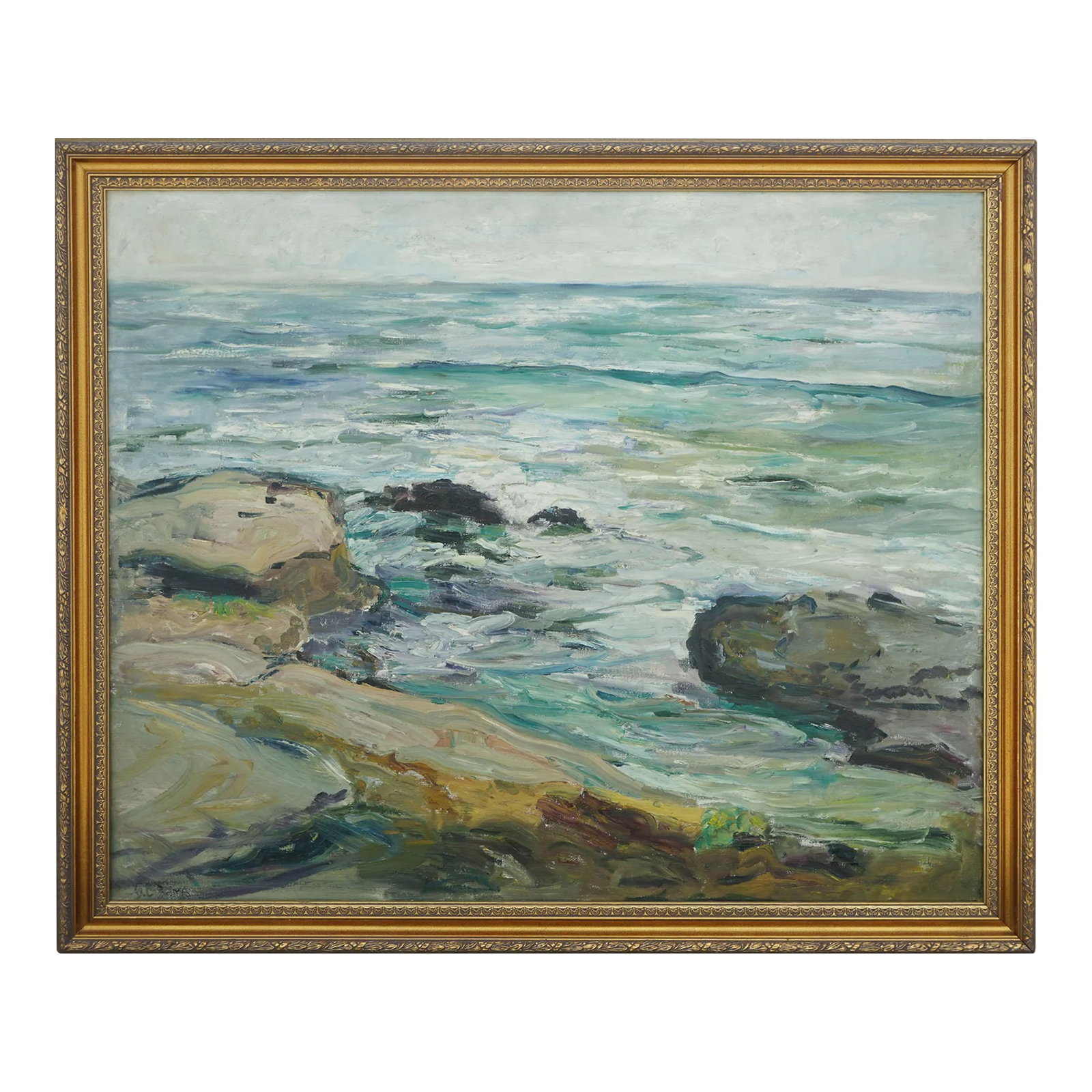 Mid Century San Diego Impressionist Seascape by Georgia Crittenden Bemis, 1939 by Georgia Crittenden (1 of 7)