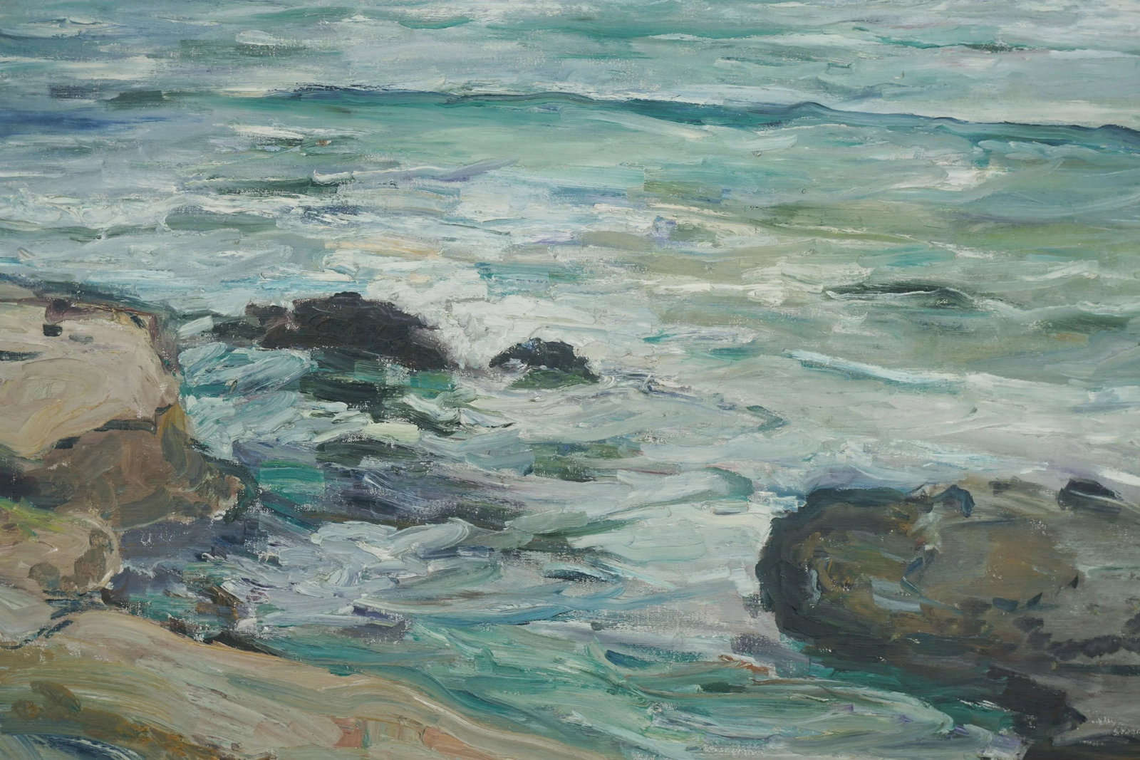 Mid Century San Diego Impressionist Seascape by Georgia Crittenden Bemis, 1939 by Georgia Crittenden - 3
