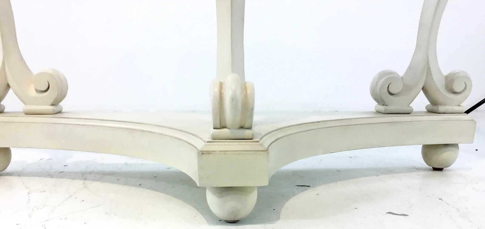 Celerie Kemble for Henredon Transitional Ivory Demi-Lune Console Table - 5