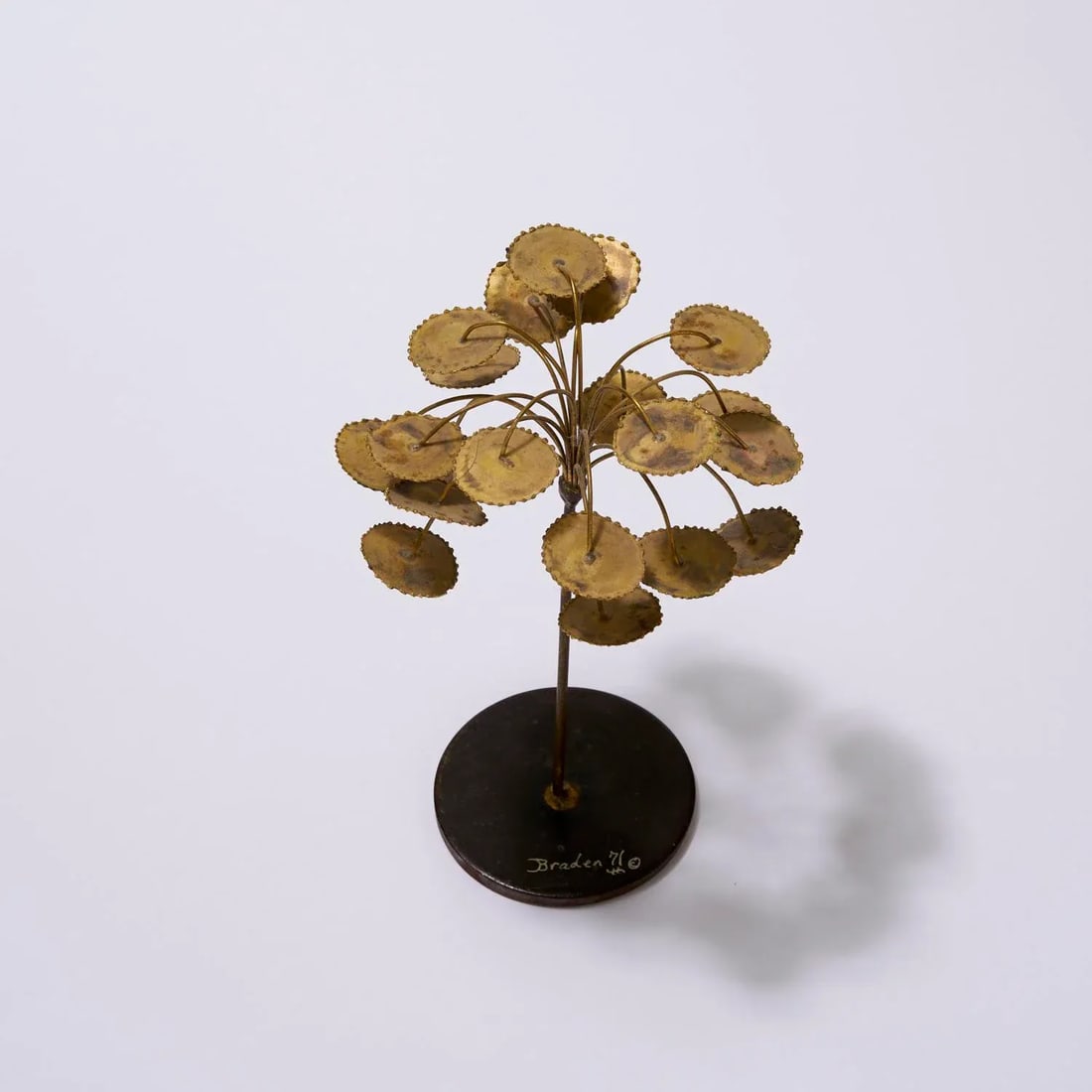 Brass and Steel Welded Tree Sculpture Signed - 2