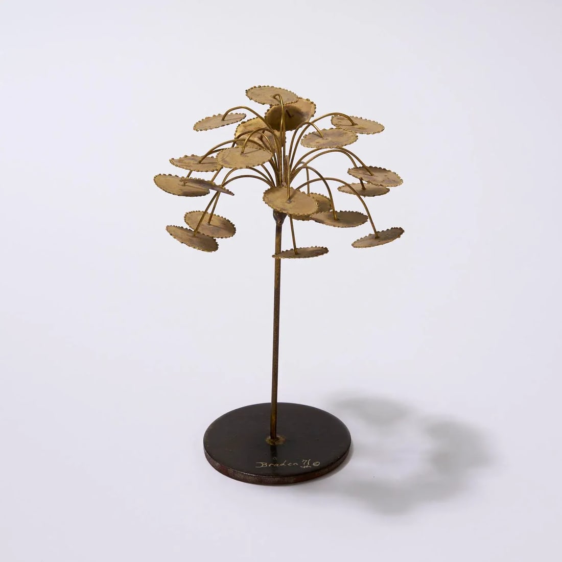 Brass and Steel Welded Tree Sculpture Signed - 6