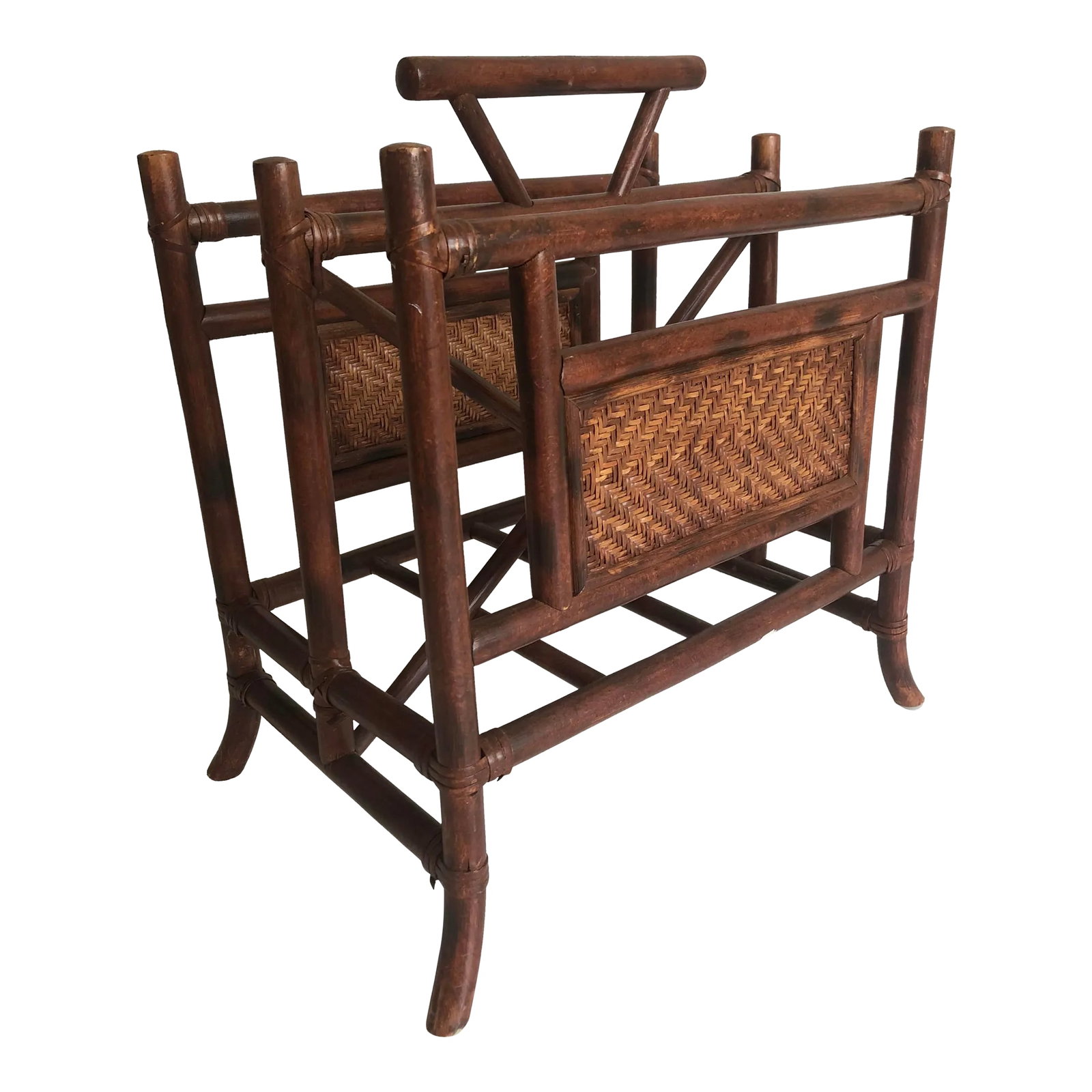 Vintage Coastal Woven Rattan and Bamboo Magazine Rack: This vintage coastal woven rattan and bamboo magazine rack is not only durable and practical but also visually appealing. The natural colors and textures of the rattan and bamboo give it a classic and