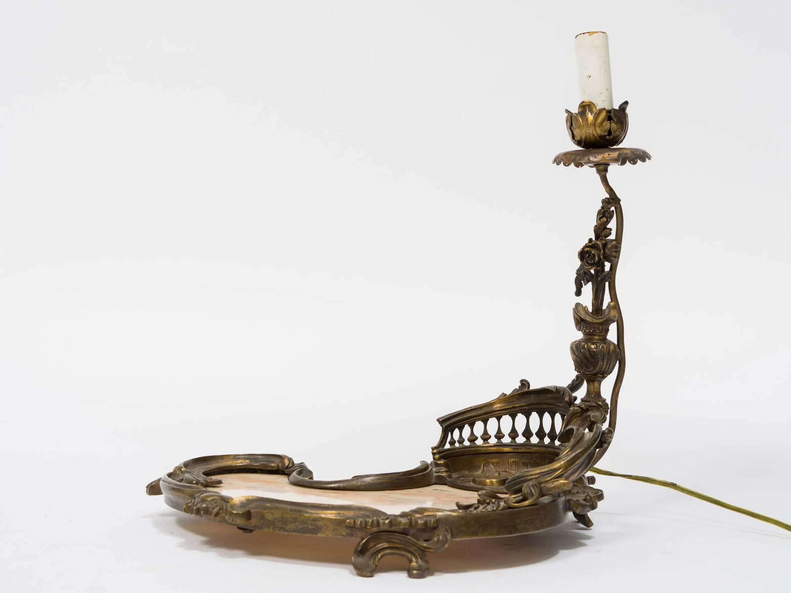 Art Nouveau Brass Desk Lamp - 4