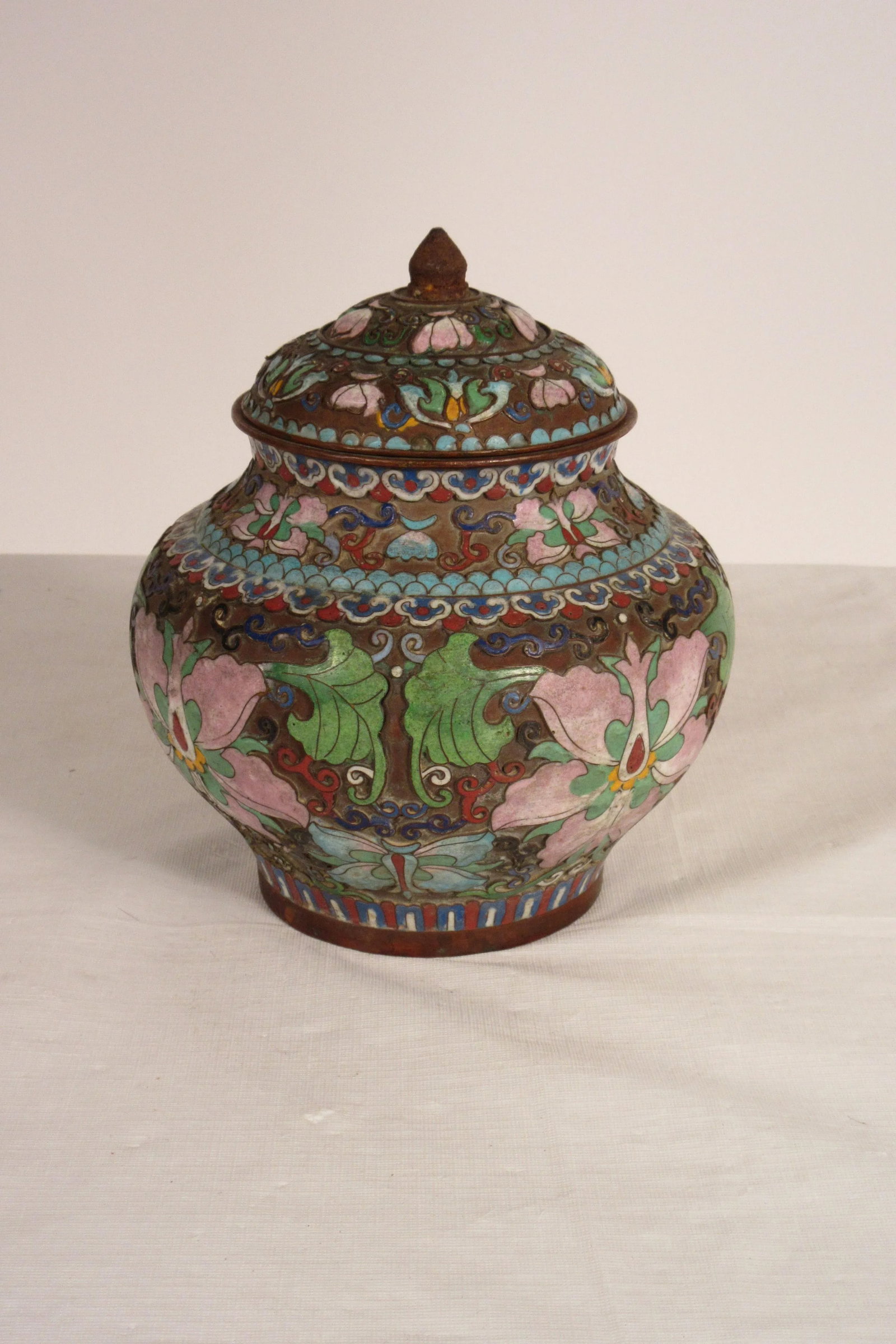 1910 Cloisonne Jar With Lid - 11