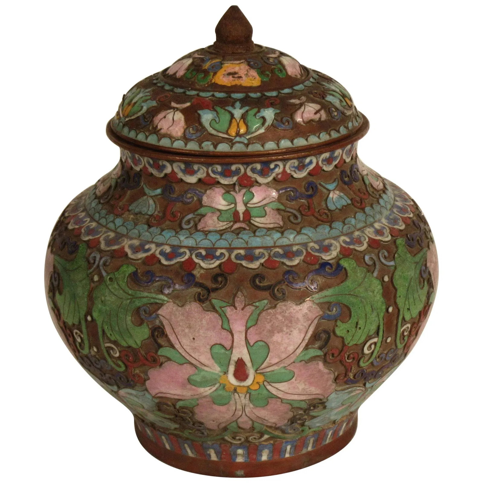 1910 Cloisonne Jar With Lid - 13