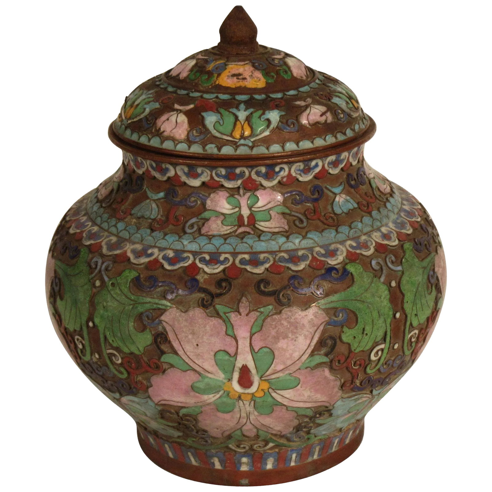 1910 Cloisonne Jar With Lid (1 of 13)