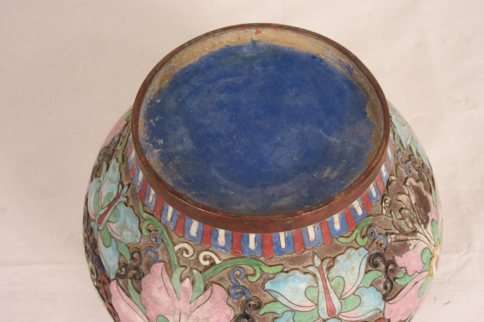1910 Cloisonne Jar With Lid - 4