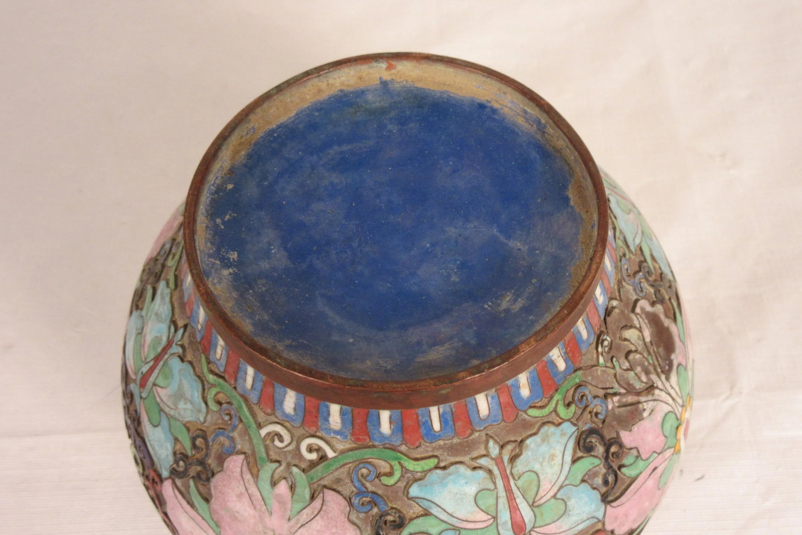 1910 Cloisonne Jar With Lid - 6