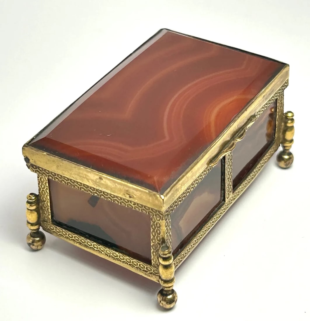 French Red Agate & Ormolu Box - 2