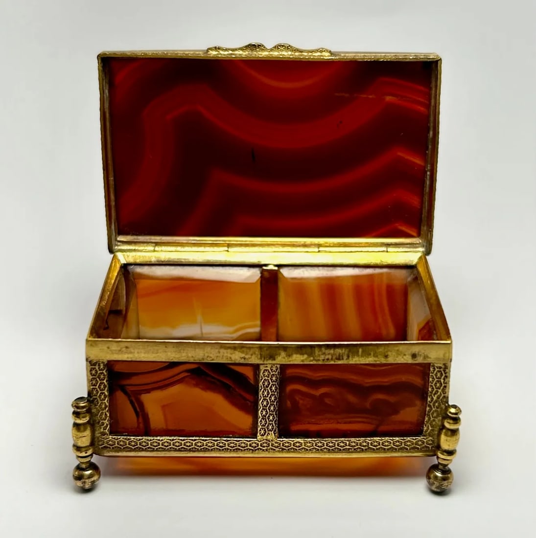 French Red Agate & Ormolu Box - 3