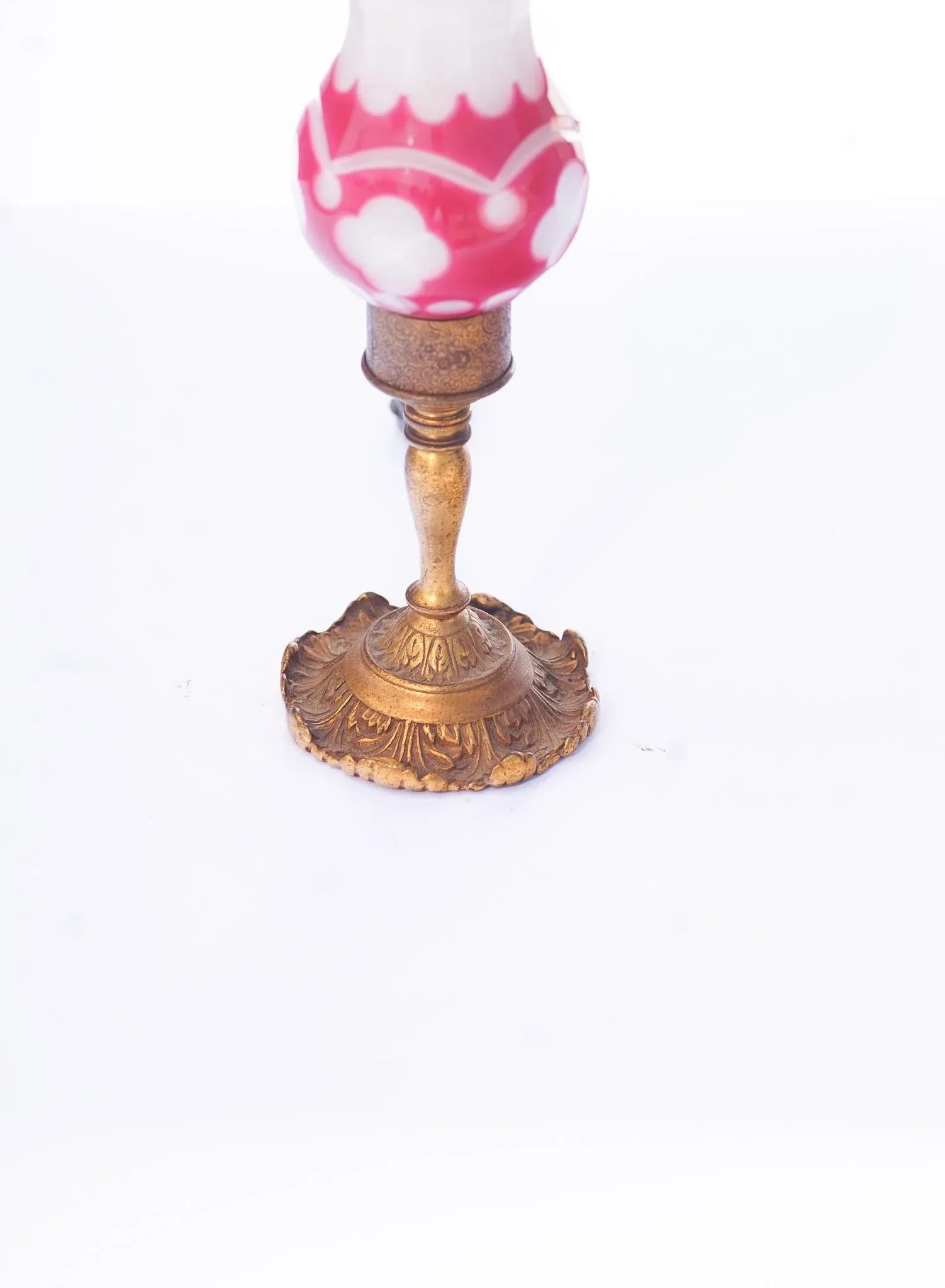 20th C. French Ruby and Opaline Bronze Lamps - 2