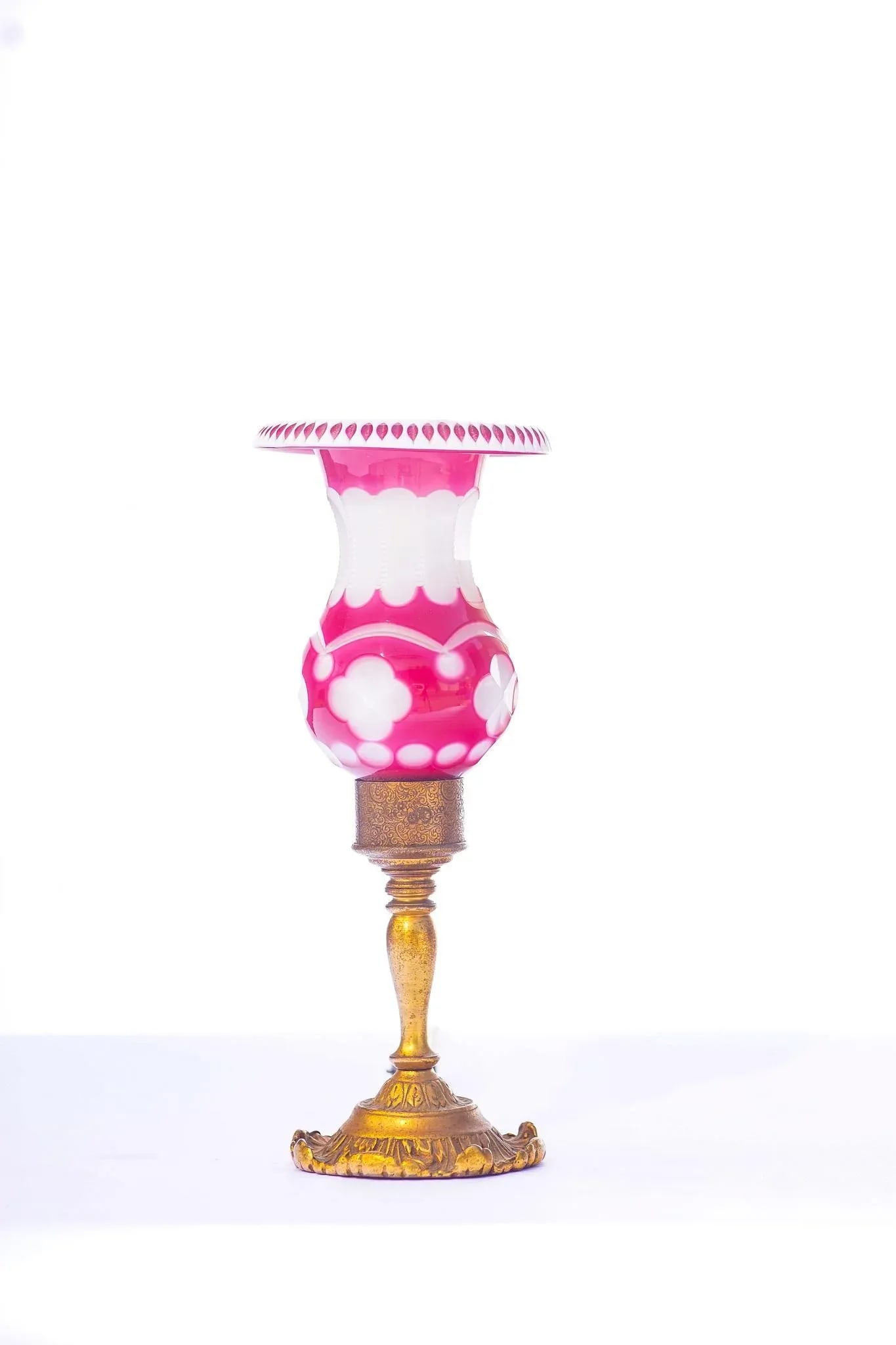 20th C. French Ruby and Opaline Bronze Lamps - 4