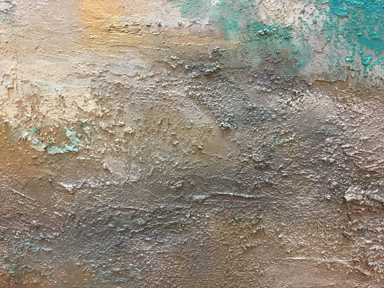 "Dream" Original Abstract Seascape Coastal Aqua Painting ~ Large Teal Green Art With Beach Sand - 6