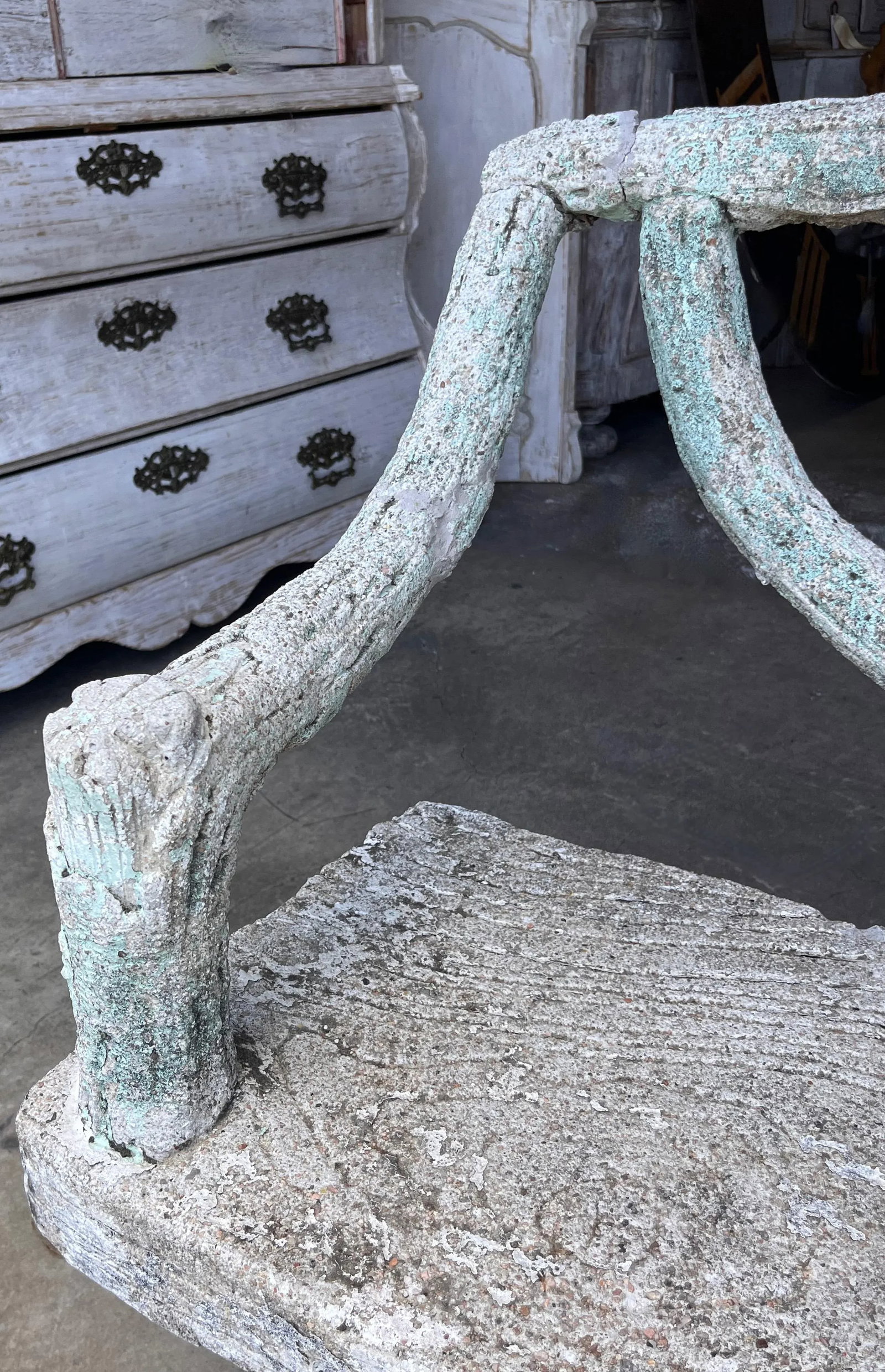 Mid 20th Century French Faux Bois Large Curved Garden Bench - 8