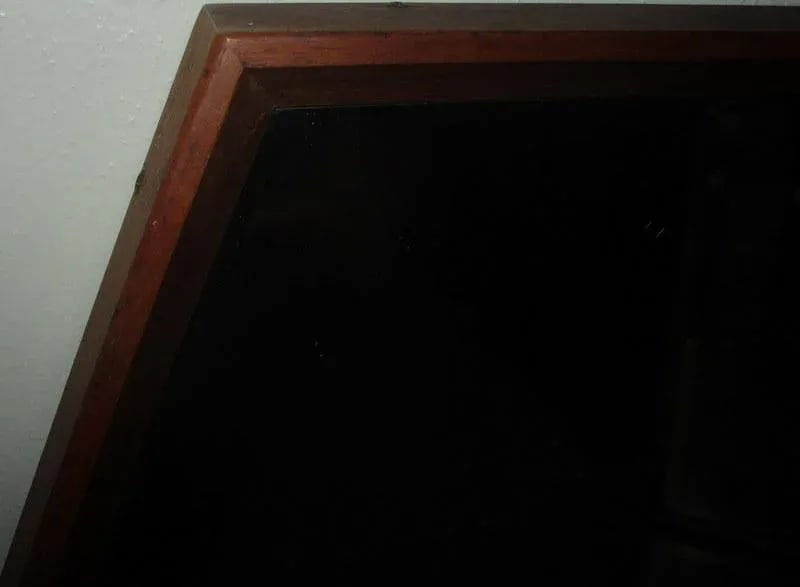 1960s Vintage Danish Modern Octagonal Shaped Floor Mirror With Beveled Glass - 6