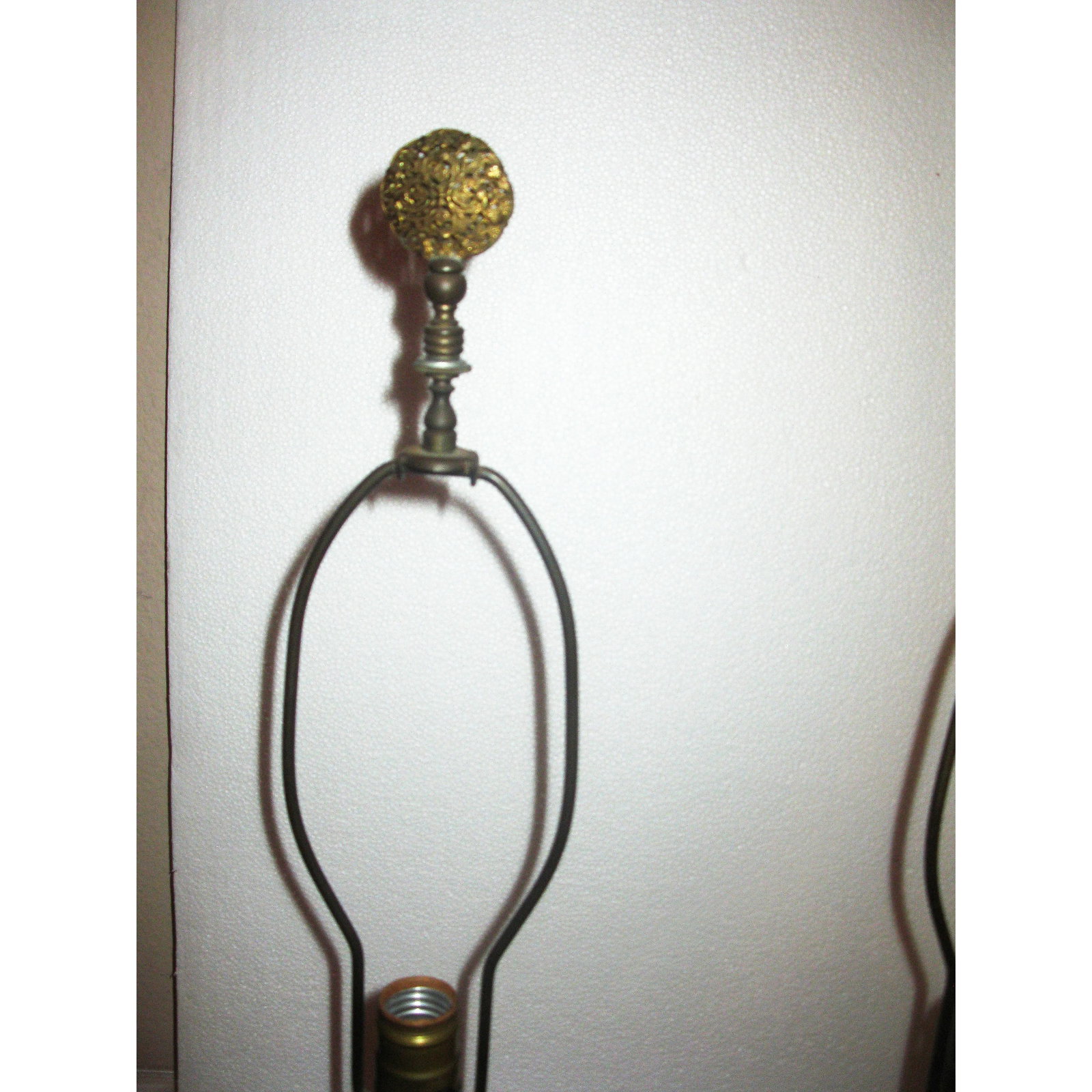 White & Cranberry Glass Bohemian Lamps - a Pair - 5