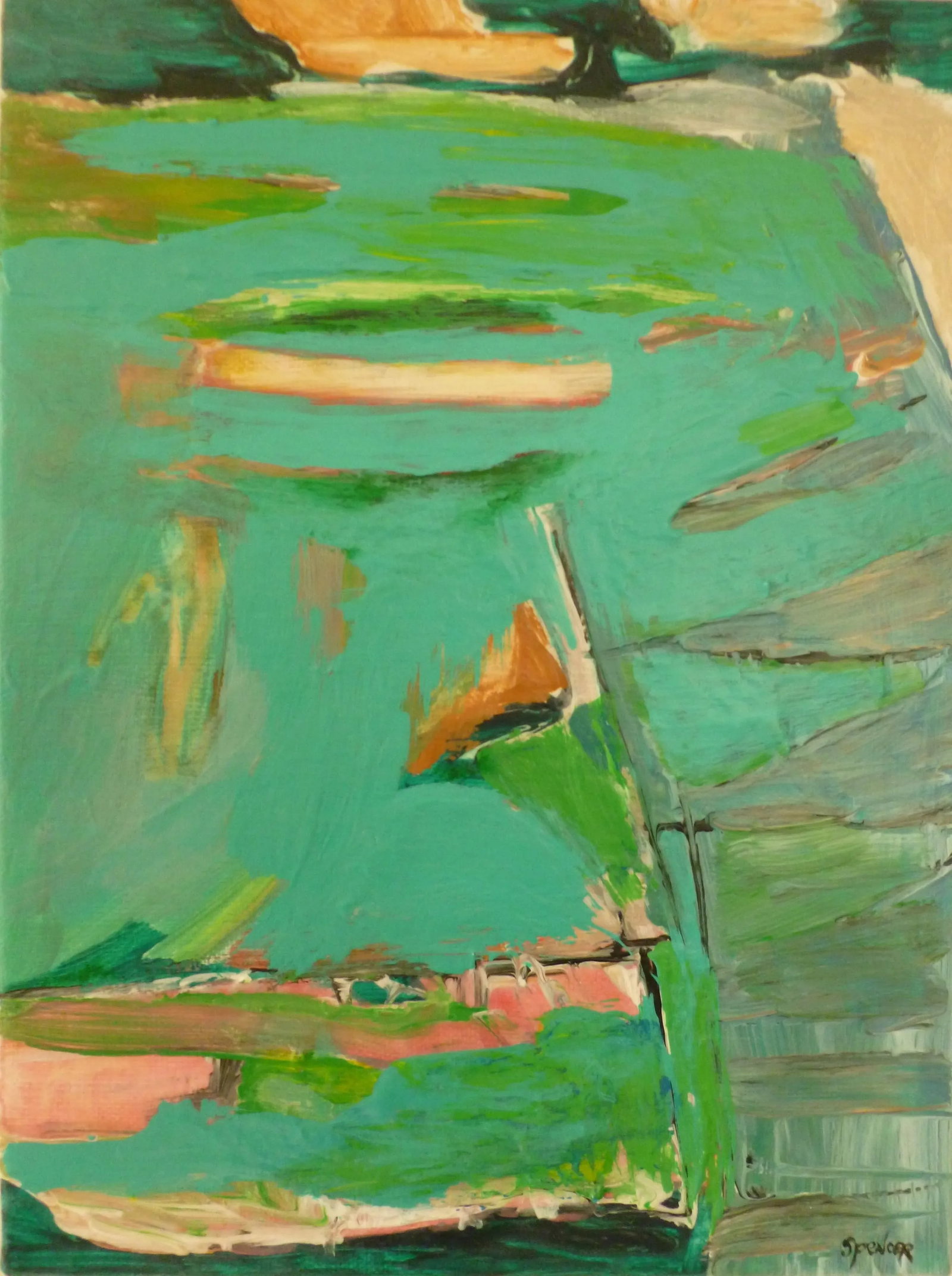 "Pond" Abstract Acrylic Painting by Scott Spencer (1 of 7)