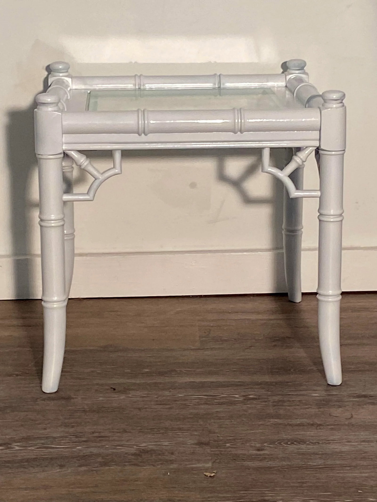 Vintage Thomasville Allegro Faux Bamboo Table With Fretwork - 3