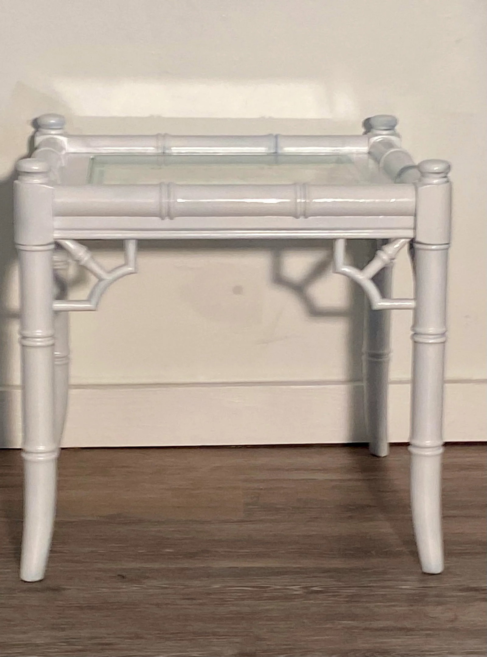 Vintage Thomasville Allegro Faux Bamboo Table With Fretwork - 4