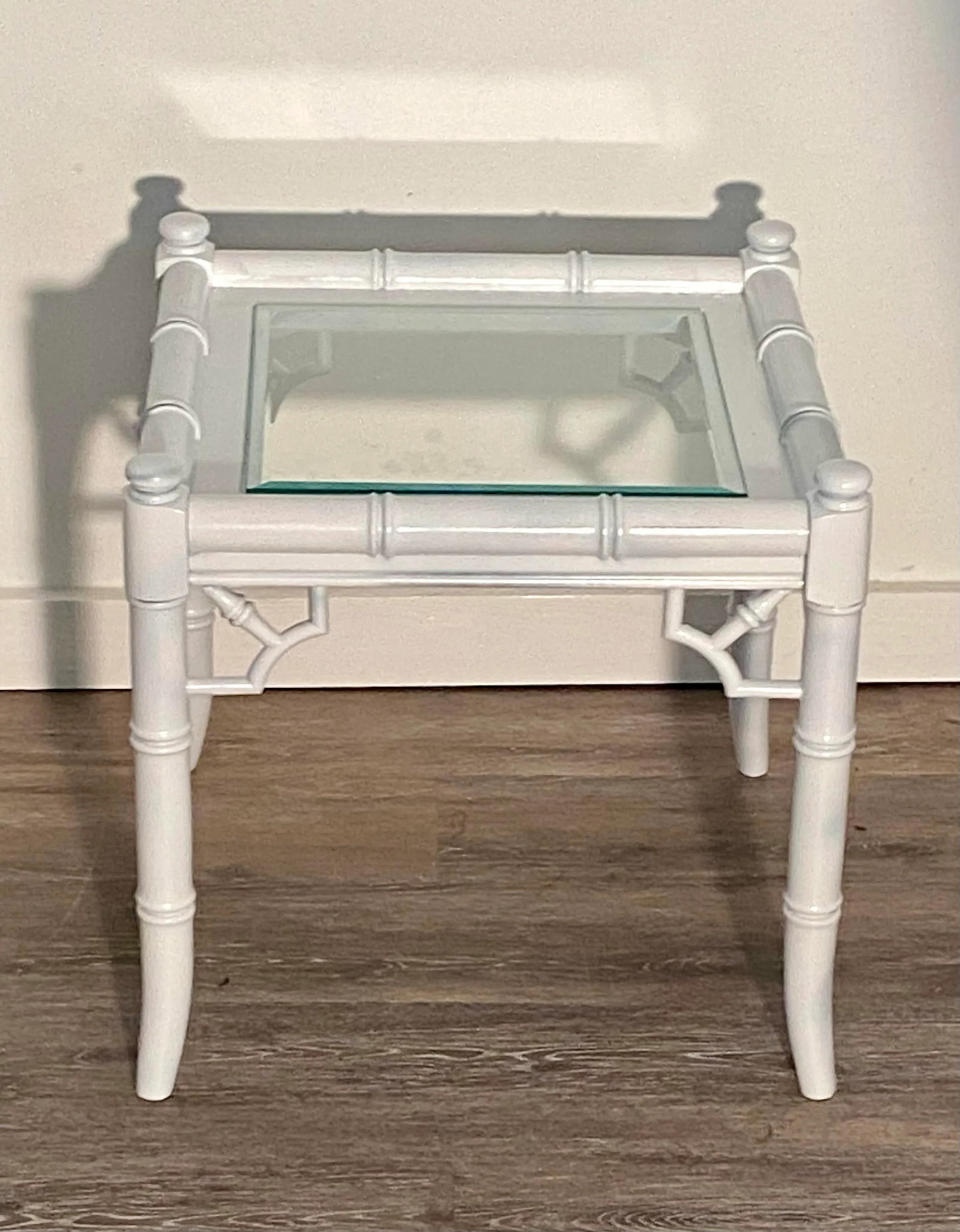 Vintage Thomasville Allegro Faux Bamboo Table With Fretwork - 7